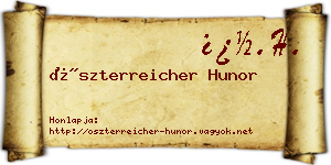 Öszterreicher Hunor névjegykártya